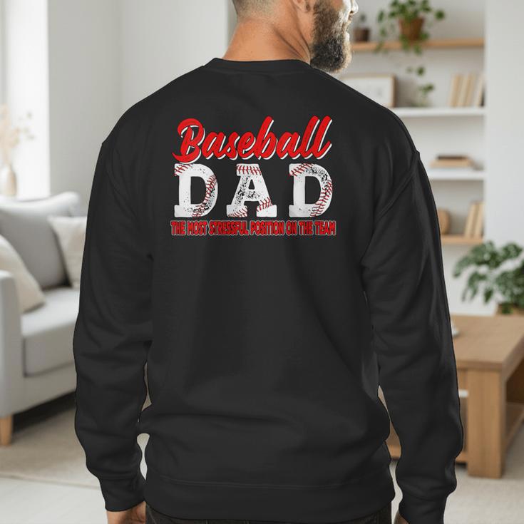 Baseball Dad Most Stressful Position On The Team Player Men's Sweatshirt Back Print