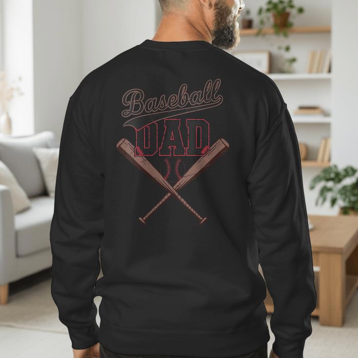 Baseball Dad Vintage Family Matching Father's Day Dad Life Men's Sweatshirt Back Print Baseball Dad Vintage Family Matching Father's Day Dad Life Men's Sweatshirt Back Print