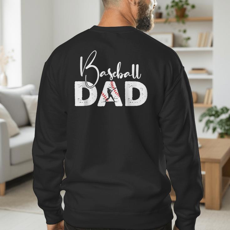 Baseball Dad Vintage Heart Present For Baseball Daddy Men's Sweatshirt Back Print Baseball Dad Vintage Heart Present For Baseball Daddy Men's Sweatshirt Back Print