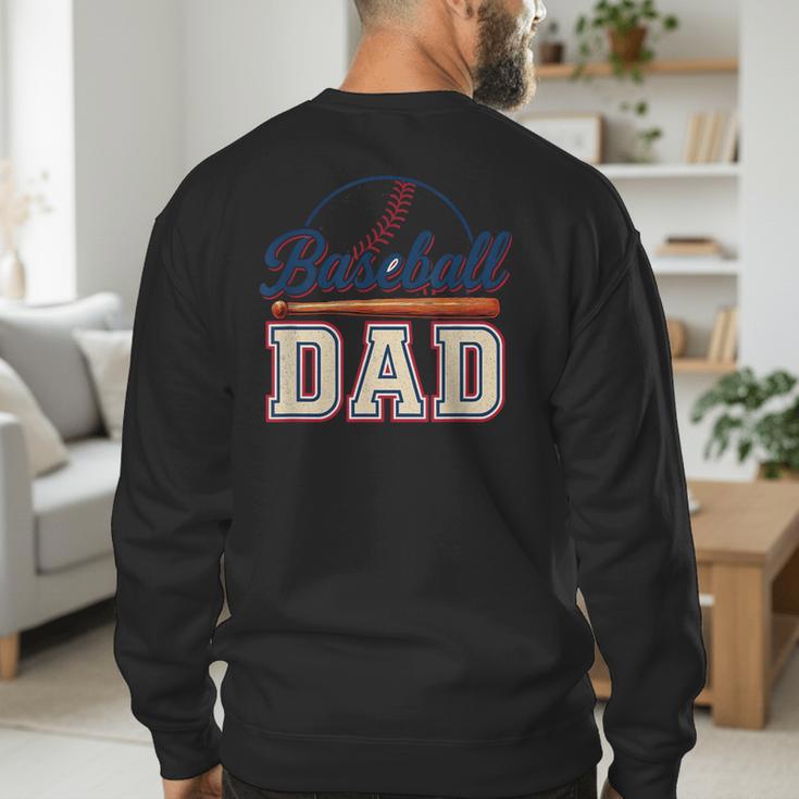 Baseball Dad Vintage Sports For Proud Fathers Men's Sweatshirt Back Print Baseball Dad Vintage Sports For Proud Fathers Men's Sweatshirt Back Print
