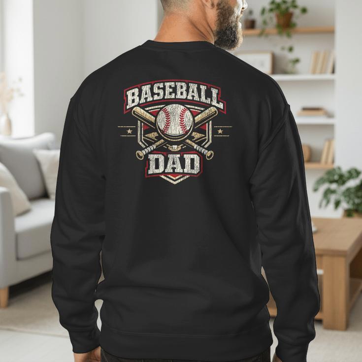 Baseball Fan Dad Father Vintage Baseball Dad Men's Sweatshirt Back Print Baseball Fan Dad Father Vintage Baseball Dad Men's Sweatshirt Back Print