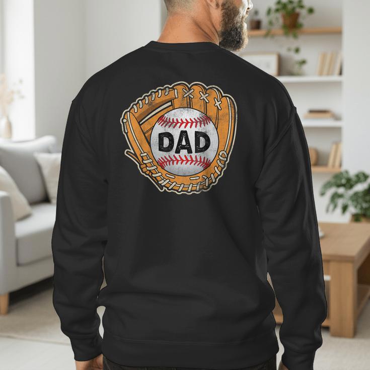 Baseball Glove Father's Day Baseball Dad Men's Sweatshirt Back Print Baseball Glove Father's Day Baseball Dad Men's Sweatshirt Back Print