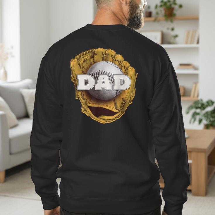 Baseball Sports Baseball Dad Men's Sweatshirt Back Print