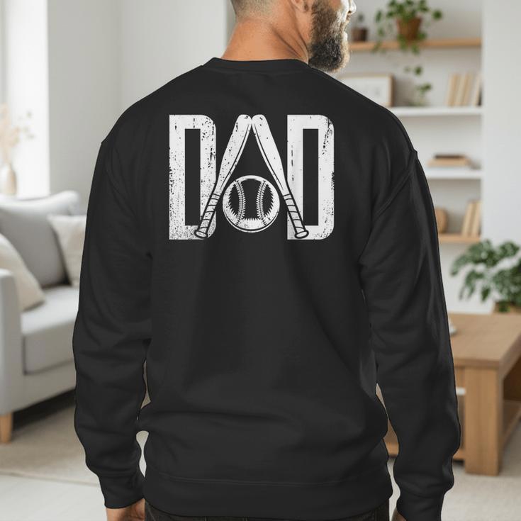 Best Baseball Dad Ever Vintage Clothing Baseball Father Day Men's Sweatshirt Back Print Best Baseball Dad Ever Vintage Clothing Baseball Father Day Men's Sweatshirt Back Print