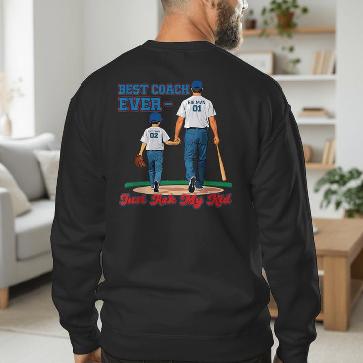 Best Coach Ever Fathers Day Baseball Dad Papa Sports Lover Men's Sweatshirt Back Print Best Coach Ever Fathers Day Baseball Dad Papa Sports Lover Men's Sweatshirt Back Print