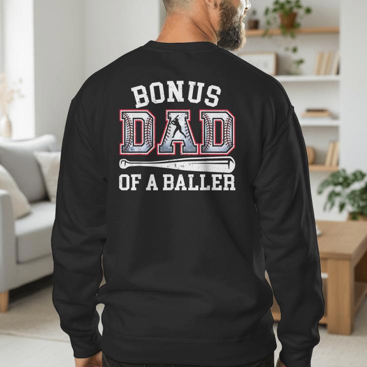 Bonus Dad Shirt Baseball Dad Fathers Day Men's Sweatshirt Back Print