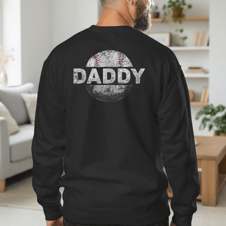 Cool Baseball Dad Daddy Sports Baseball Bat Home Run Men's Sweatshirt Back Print Cool Baseball Dad Daddy Sports Baseball Bat Home Run Men's Sweatshirt Back Print