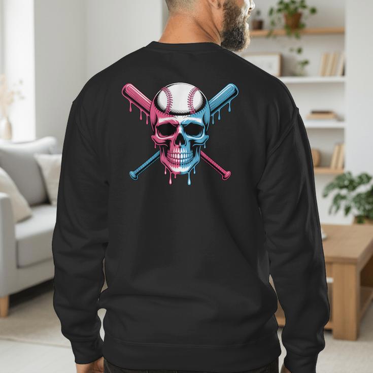 Cool Baseball Ice Cream Dripping Baseball Dad Baseball Lover Men's Sweatshirt Back Print