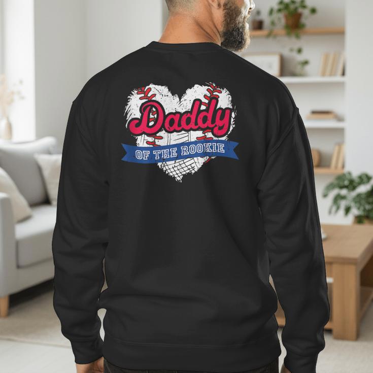 Daddy Of The Rookie Baseball Dad Retro Love Heart Birthday Men's Sweatshirt Back Print Daddy Of The Rookie Baseball Dad Retro Love Heart Birthday Men's Sweatshirt Back Print
