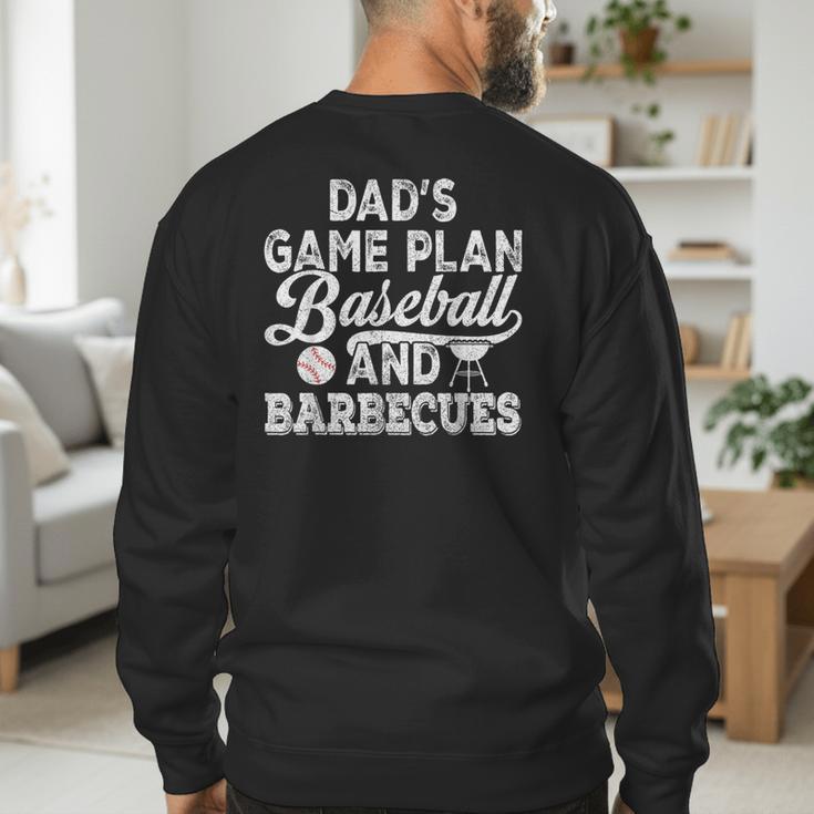 Dad's Game Plan Baseball & Barbecues Baseball Dad BBQ Gill Men's Sweatshirt Back Print Dad's Game Plan Baseball & Barbecues Baseball Dad BBQ Gill Men's Sweatshirt Back Print