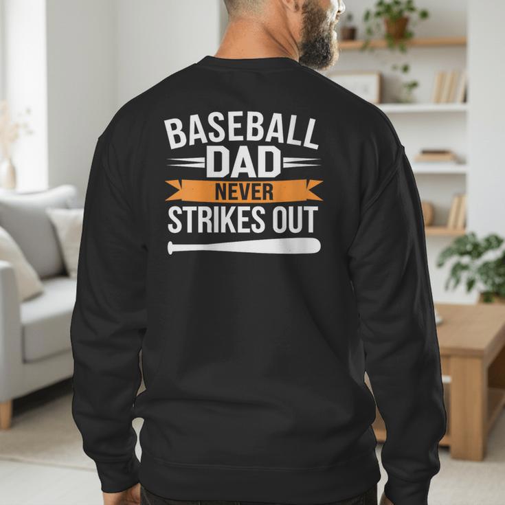 Father Fathers Day Baseball Lovers Baseball Dad Homerun Men's Sweatshirt Back Print
