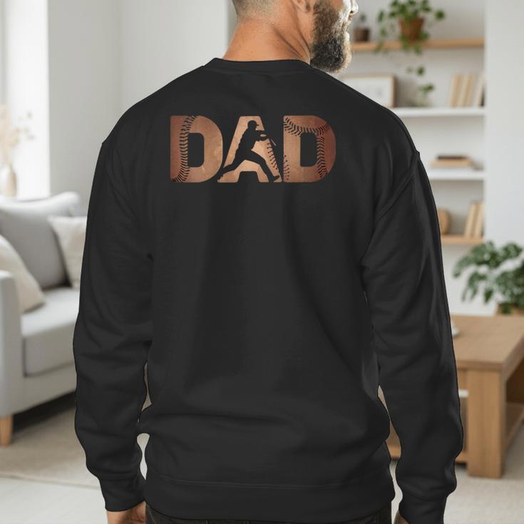 Fathers Day Baseball Player Baseball Dad Men's Sweatshirt Back Print Fathers Day Baseball Player Baseball Dad Men's Sweatshirt Back Print