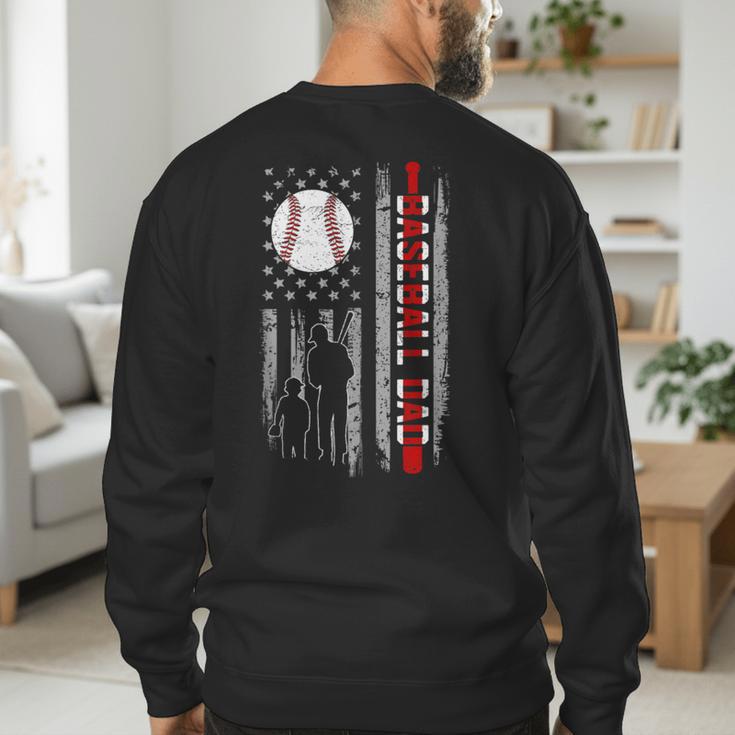 Father's Day USA Flag Patriotic Baseball Dad Men's Sweatshirt Back Print Father's Day USA Flag Patriotic Baseball Dad Men's Sweatshirt Back Print