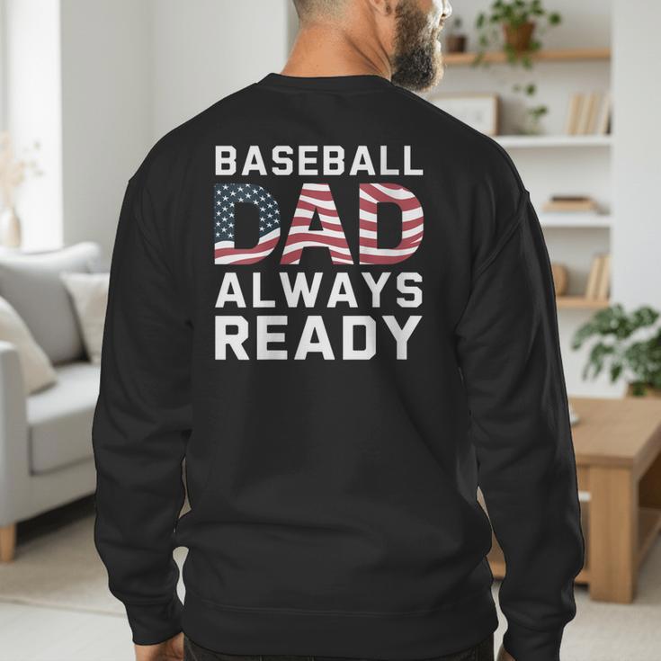 Homerun Baseball Dad Baseball Lovers Father Fathers Day Men's Sweatshirt Back Print