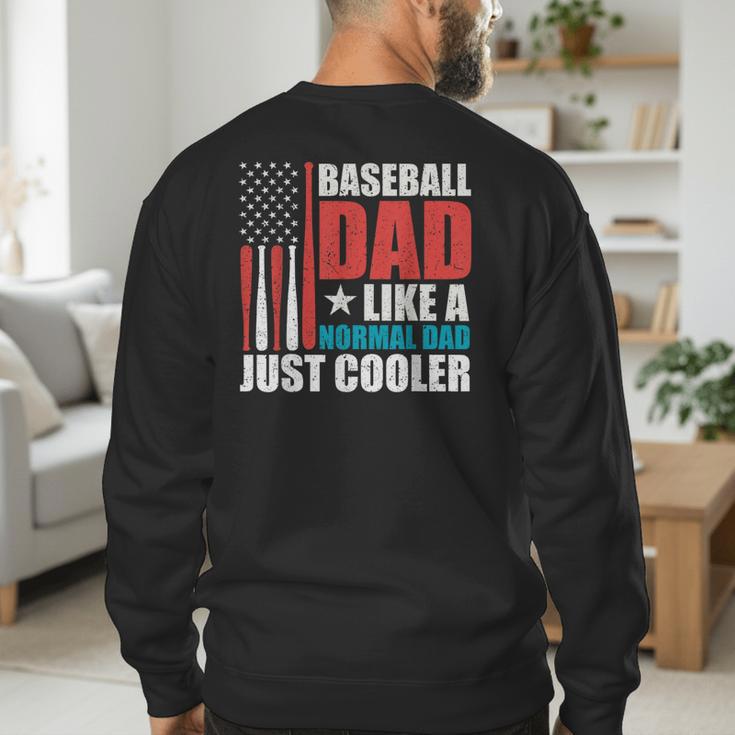 Patriotic Baseball Dad Father's Day American Flag Men's Sweatshirt Back Print