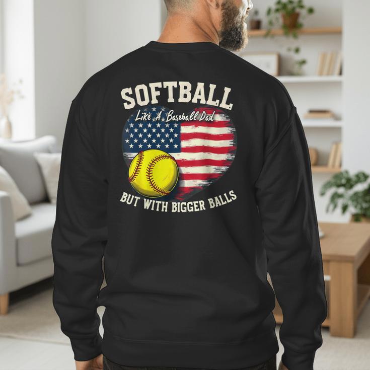 Patriotic US Flag Softball Dad Like A Baseball Dad Men's Sweatshirt Back Print Patriotic US Flag Softball Dad Like A Baseball Dad Men's Sweatshirt Back Print