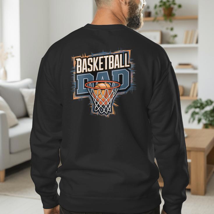 Proud Baseball Dad Game Day Sports-Loving Coach Fathers Men's Sweatshirt Back Print