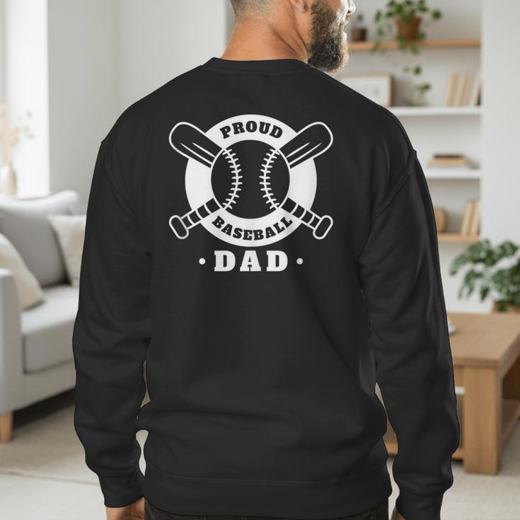 Proud Baseball Dad Baseball Dad Men's Sweatshirt Back Print