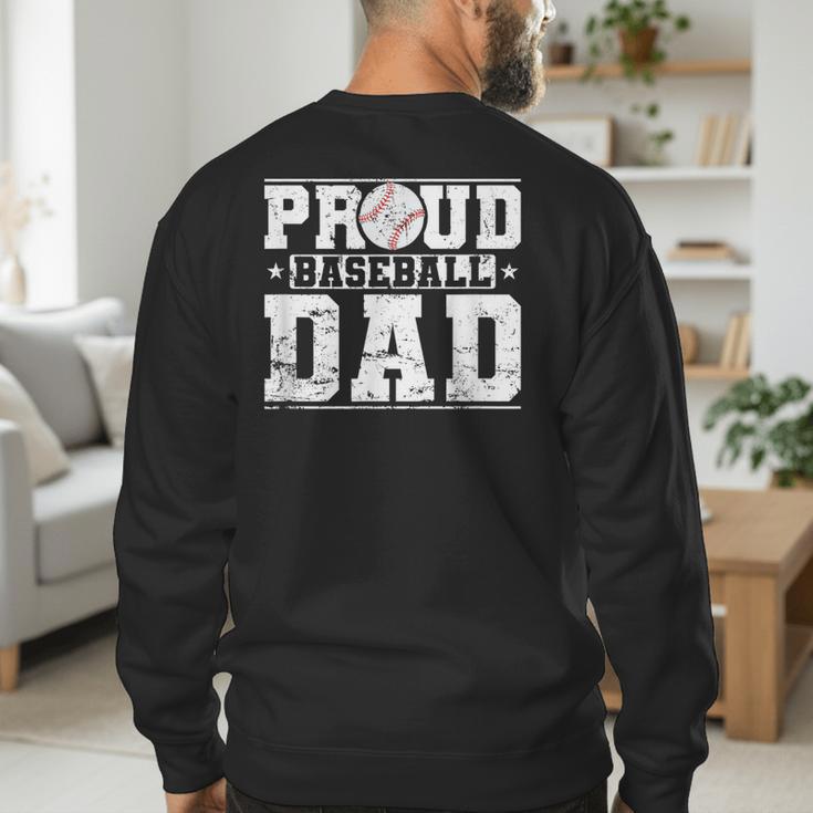 Proud Baseball Dad Sports Father Baseball Fan Men's Sweatshirt Back Print