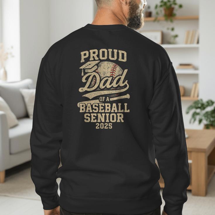 Proud Dad Of A Baseball 2025 Senior Vintage Baseball Dad Men's Sweatshirt Back Print Proud Dad Of A Baseball 2025 Senior Vintage Baseball Dad Men's Sweatshirt Back Print