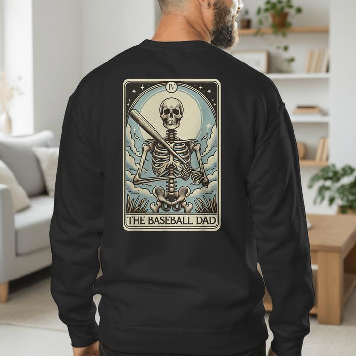 Retro Skeleton Baseball Dad Tarot Card Halloween Sport Lover Men's Sweatshirt Back Print Retro Skeleton Baseball Dad Tarot Card Halloween Sport Lover Men's Sweatshirt Back Print