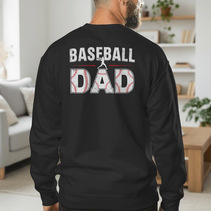 Softball Ball Dad Baseball Dad Parent Fathers Day Baseball Men's Sweatshirt Back Print Softball Ball Dad Baseball Dad Parent Fathers Day Baseball Men's Sweatshirt Back Print