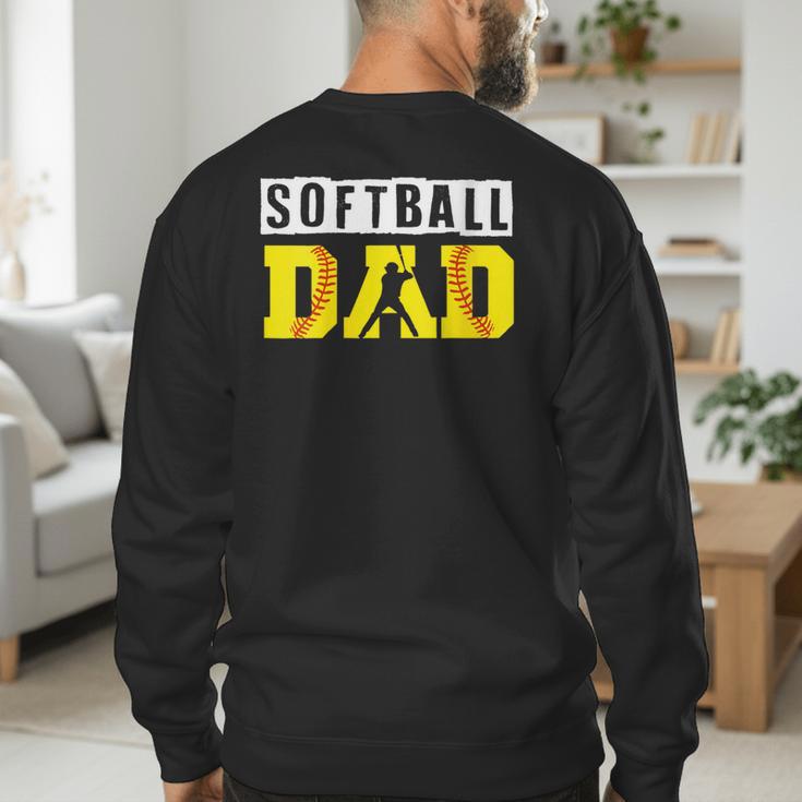 Softball Dad Like A Baseball Dad Definition Men's Sweatshirt Back Print