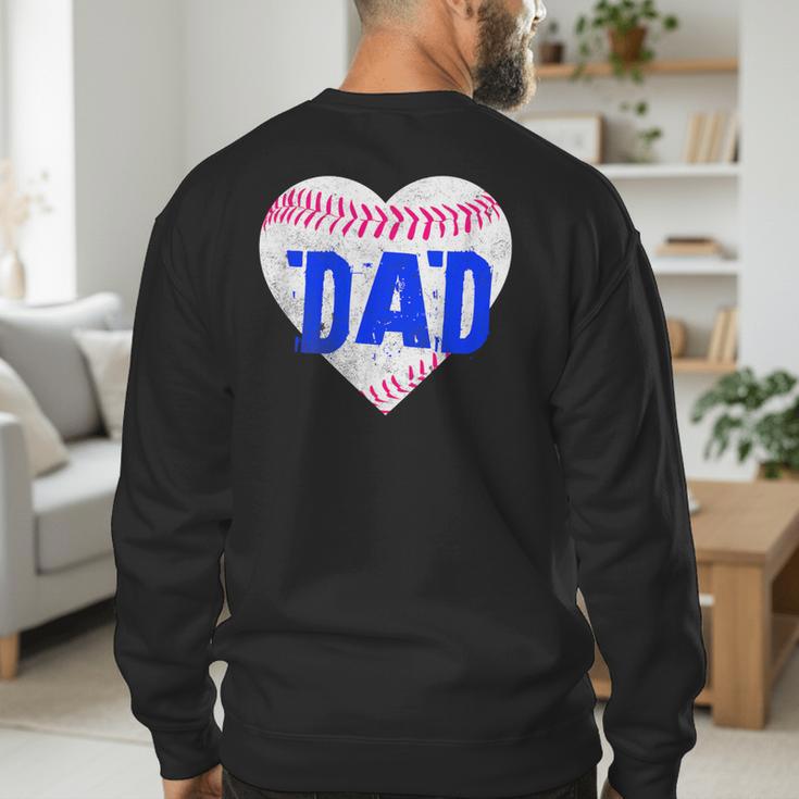 Softball Dad Baseball Dad Tee Ball Dad Men's Sweatshirt Back Print