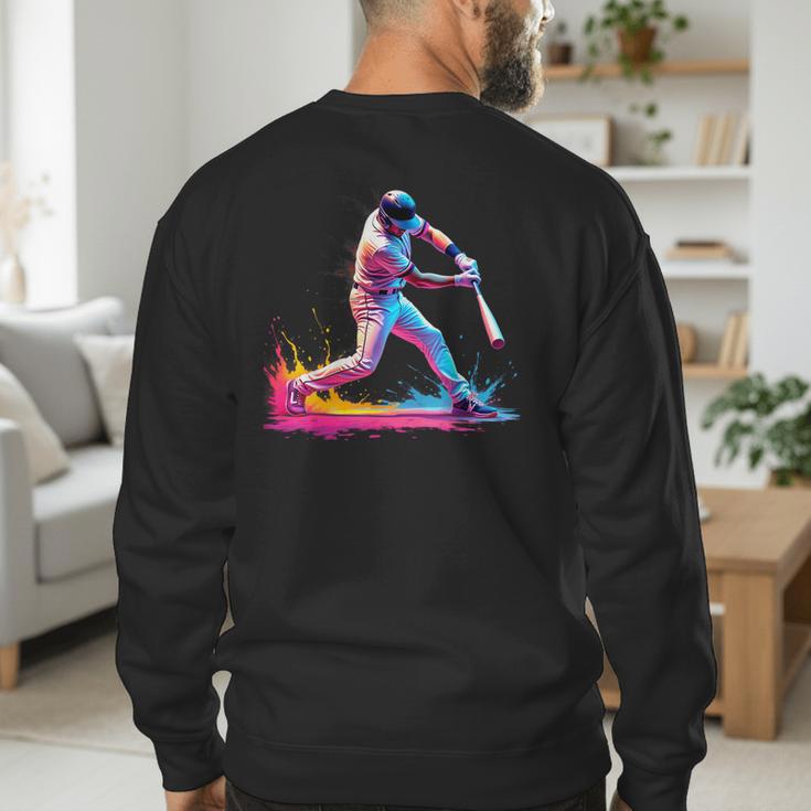 Tie Dye Baseball Dad Fathers Day Men's Sweatshirt Back Print Tie Dye Baseball Dad Fathers Day Men's Sweatshirt Back Print