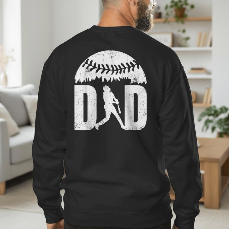 Vintage Baseball Dad Clothing Daddy Father's Day Men's Sweatshirt Back Print