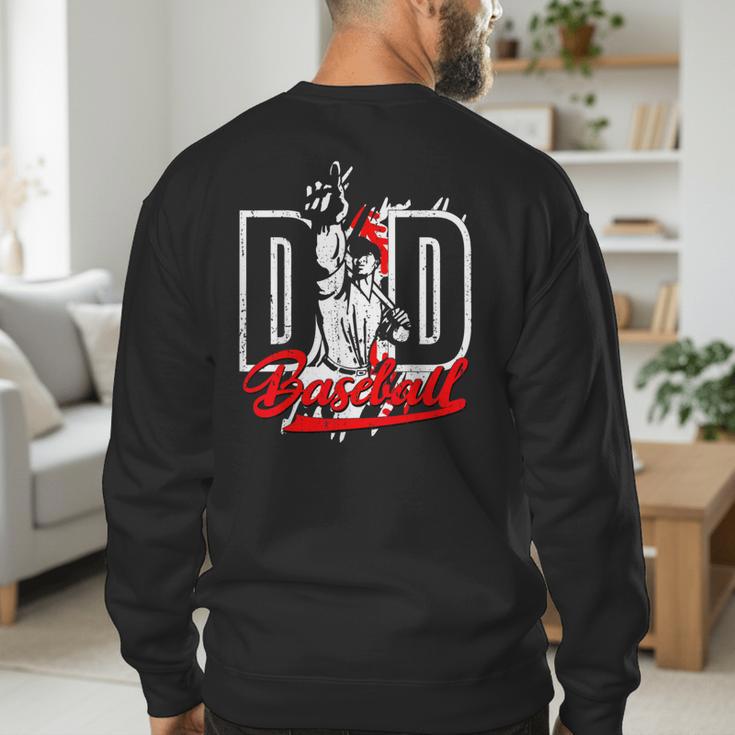 Vintage Baseball Dad Daddy Father's Day Clothing Men's Sweatshirt Back Print Vintage Baseball Dad Daddy Father's Day Clothing Men's Sweatshirt Back Print