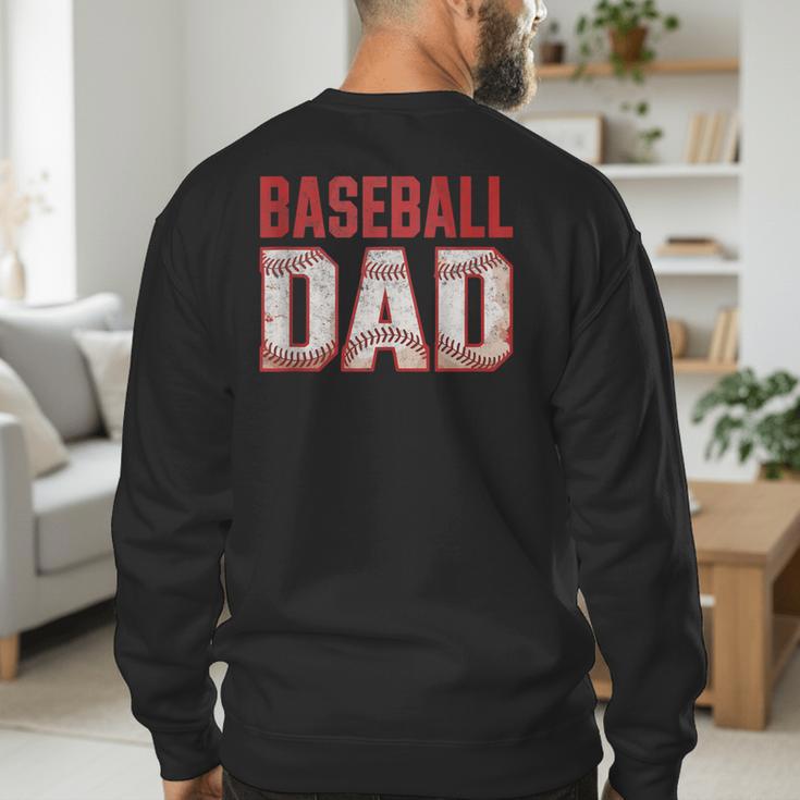 Vintage Baseball Dad Father Tee Player Fan Baseball Ball Men's Sweatshirt Back Print Vintage Baseball Dad Father Tee Player Fan Baseball Ball Men's Sweatshirt Back Print
