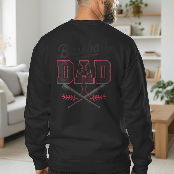 Vintage Baseball Dad Fathers Day Daddy Toddler Kids Boys Men's Sweatshirt Back Print Vintage Baseball Dad Fathers Day Daddy Toddler Kids Boys Men's Sweatshirt Back Print