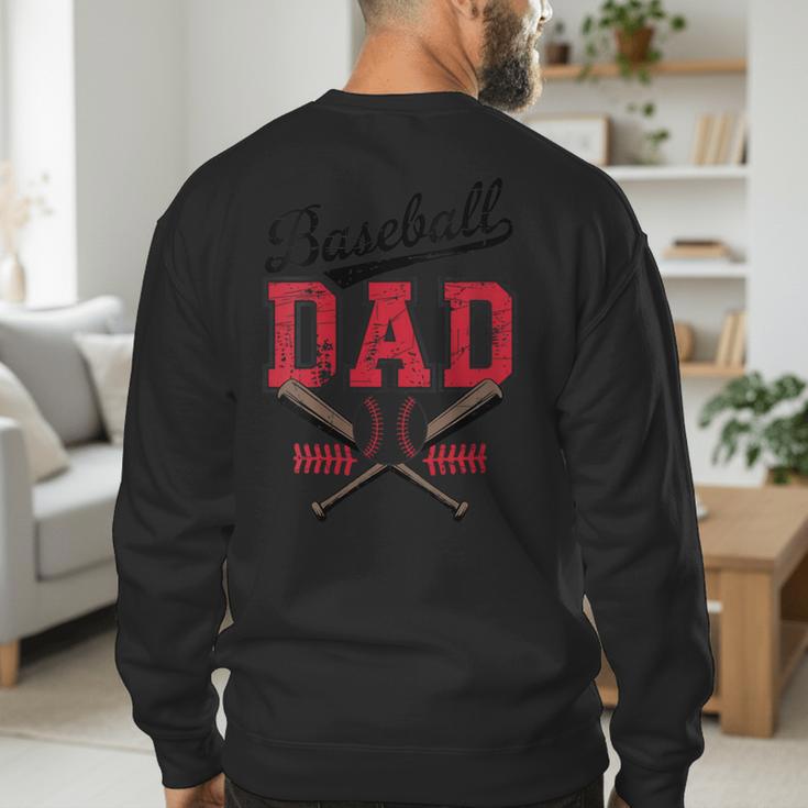 Vintage Baseball Dad Father's Day Game Day Toddlers Men's Sweatshirt Back Print Vintage Baseball Dad Father's Day Game Day Toddlers Men's Sweatshirt Back Print