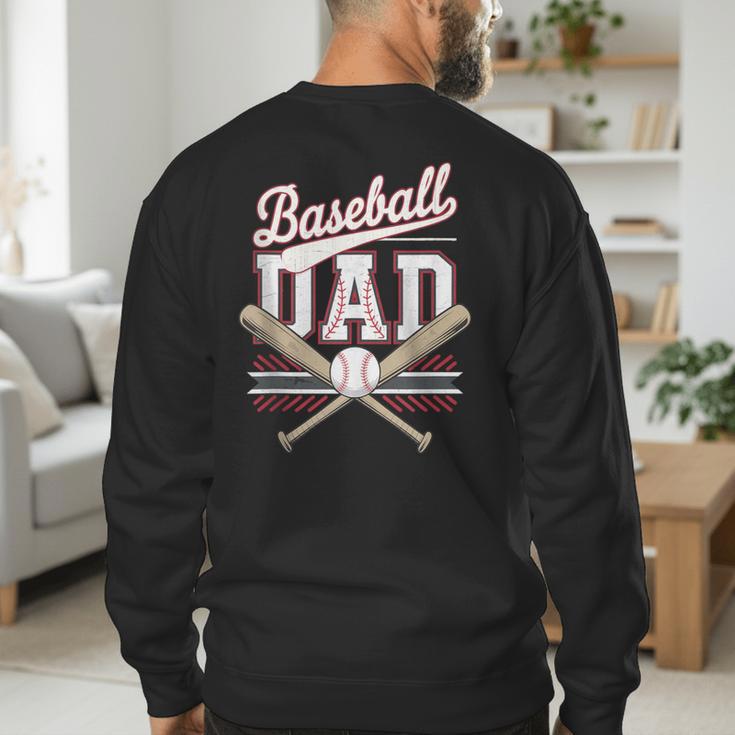Vintage Baseball Dad Father's Day Husband Daddy Dad In Law Men's Sweatshirt Back Print Vintage Baseball Dad Father's Day Husband Daddy Dad In Law Men's Sweatshirt Back Print