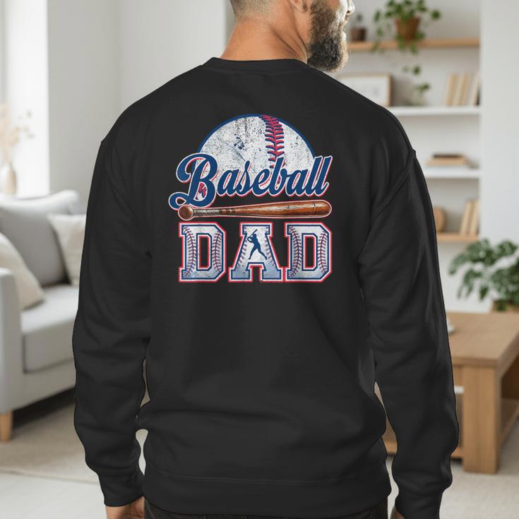 Vintage Baseball Dad Happy Fathers Day For Men Sports Lovers Men's Sweatshirt Back Print Vintage Baseball Dad Happy Fathers Day For Men Sports Lovers Men's Sweatshirt Back Print