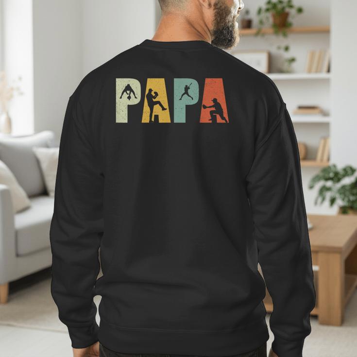 Vintage Baseball Dad Papa Fathers Day Men's Sweatshirt Back Print Vintage Baseball Dad Papa Fathers Day Men's Sweatshirt Back Print