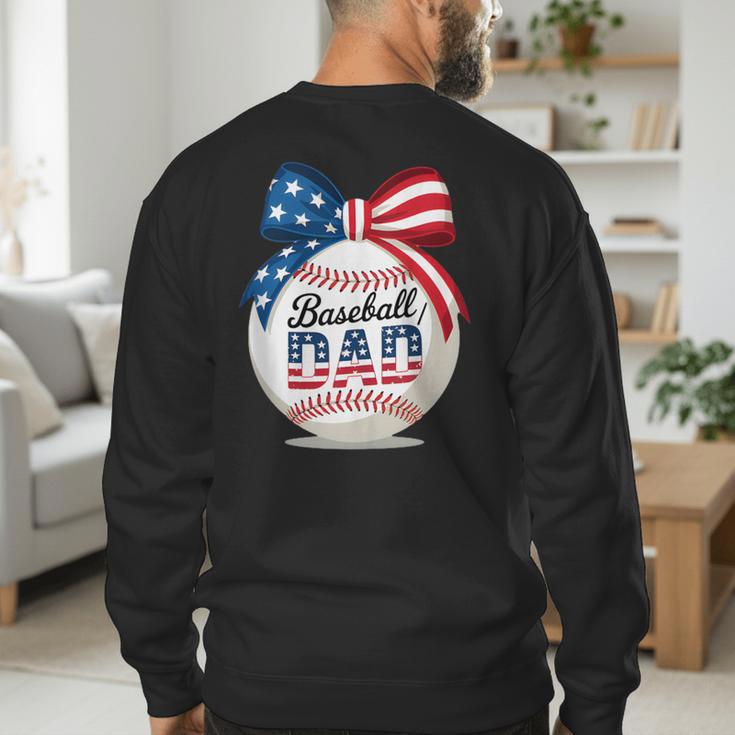 Vintage Baseball Dad Patriotic USA Flag 4th Of July Fathers Men's Sweatshirt Back Print Vintage Baseball Dad Patriotic USA Flag 4th Of July Fathers Men's Sweatshirt Back Print