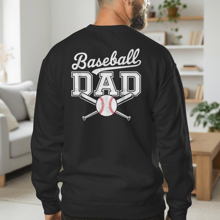 Vintage Baseball Dad Sport Lovers Batter Player Fathers Art Men's Sweatshirt Back Print Vintage Baseball Dad Sport Lovers Batter Player Fathers Art Men's Sweatshirt Back Print