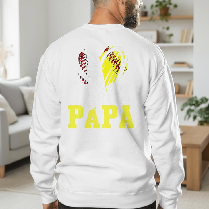 Ball Papa Softball Baseball Dad Daddy Premium Men's Sweatshirt Back Print Ball Papa Softball Baseball Dad Daddy Premium Men's Sweatshirt Back Print