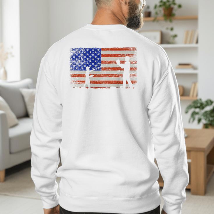 Baseball Coach Baseball Dad American Flag Premium Men's Sweatshirt Back Print Baseball Coach Baseball Dad American Flag Premium Men's Sweatshirt Back Print