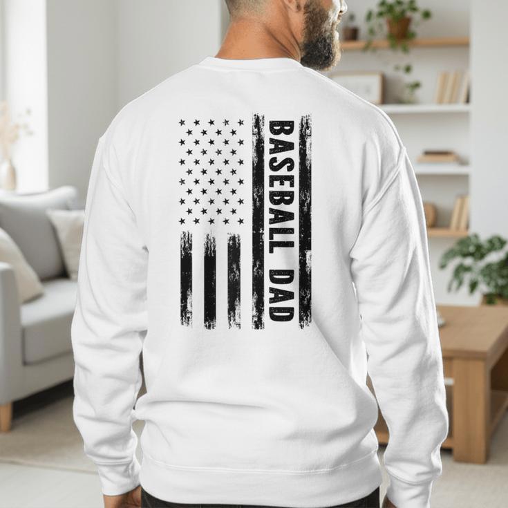 Baseball Dad American Flag Grunge Retro Vintage Father Raglan Baseball Tee Men's Sweatshirt Back Print Baseball Dad American Flag Grunge Retro Vintage Father Raglan Baseball Tee Men's Sweatshirt Back Print