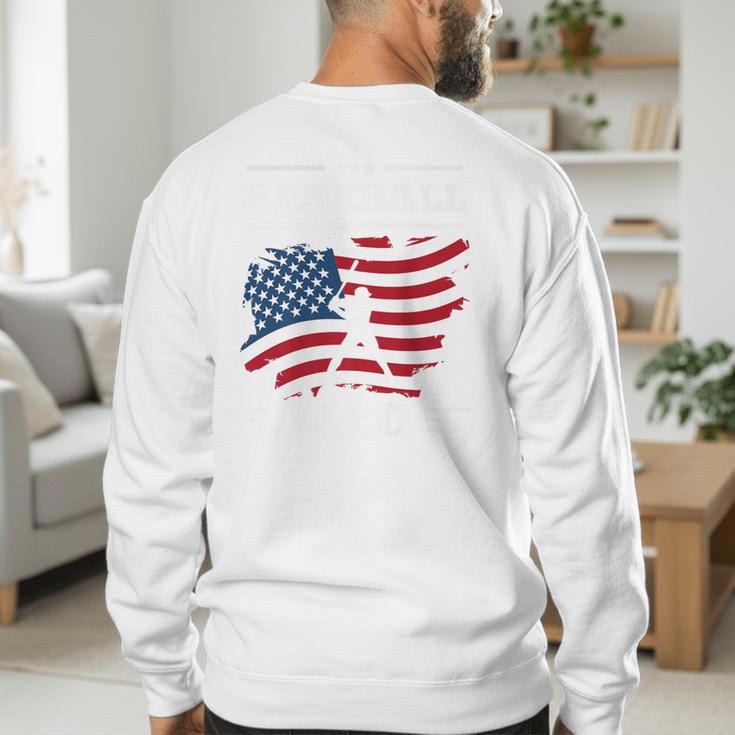 Baseball DAD American Flag Patriotic Father's Day Premium Men's Sweatshirt Back Print Baseball DAD American Flag Patriotic Father's Day Premium Men's Sweatshirt Back Print