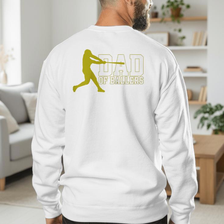 Baseball Dad Of Ballers Raglan Baseball Tee Men's Sweatshirt Back Print