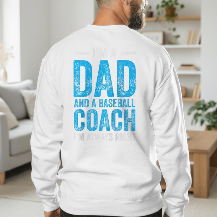 Baseball Dad Coach Father's Day Raglan Baseball Tee Men's Sweatshirt Back Print Baseball Dad Coach Father's Day Raglan Baseball Tee Men's Sweatshirt Back Print