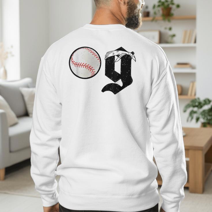 Baseball Dad Coach Old Head OG Old School Baller White Men's Sweatshirt Back Print Baseball Dad Coach Old Head OG Old School Baller White Men's Sweatshirt Back Print