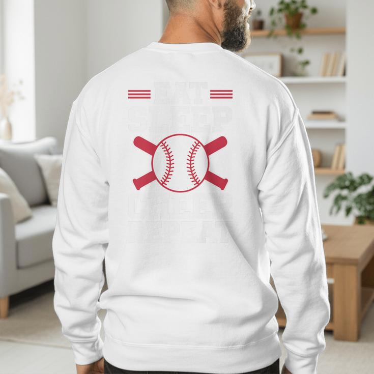 Baseball Dad Father Homerun Fathers Day Baseball Lovers Premium Men's Sweatshirt Back Print