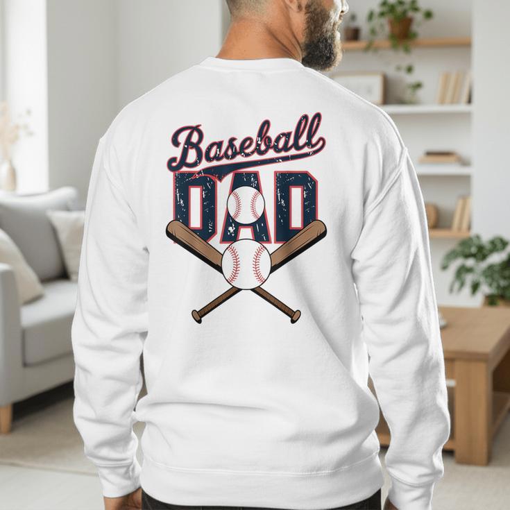 Baseball Dad Father's Day Celebration For Sports Lovers Fans Men's Sweatshirt Back Print