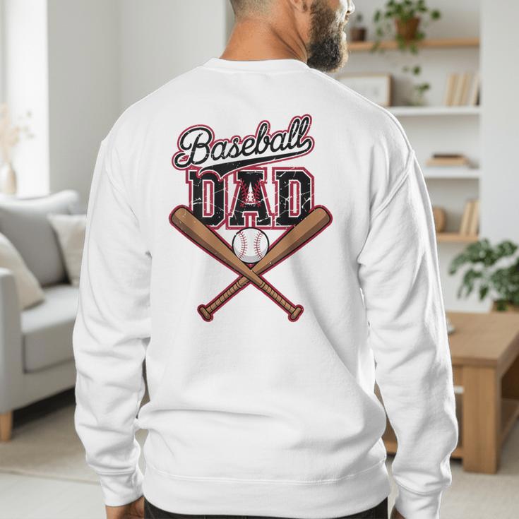Baseball Dad Fathers Day Game Day Toddler Kids Sport Lovers Men's Sweatshirt Back Print Baseball Dad Fathers Day Game Day Toddler Kids Sport Lovers Men's Sweatshirt Back Print