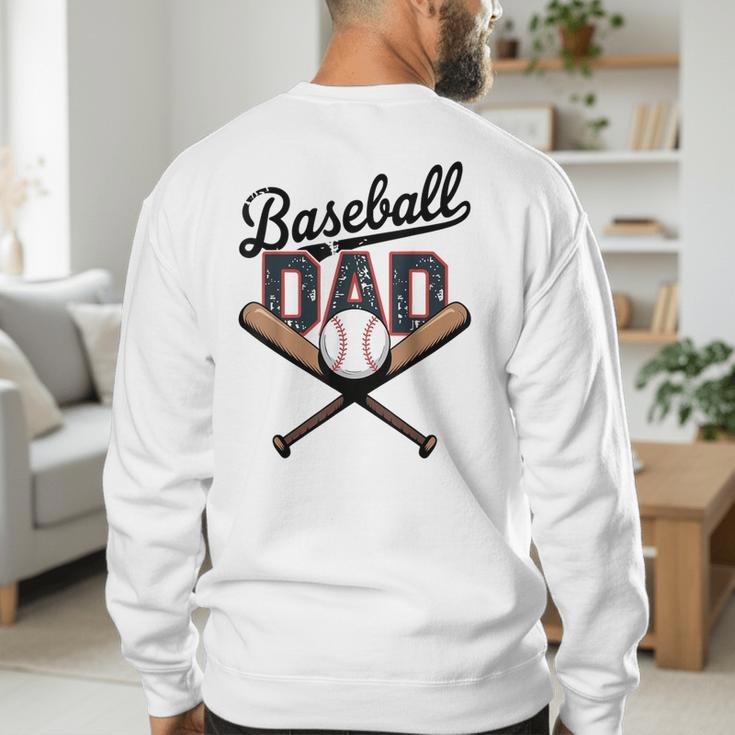 Baseball Dad Father's Day Vintage Baseball Players Men's Sweatshirt Back Print